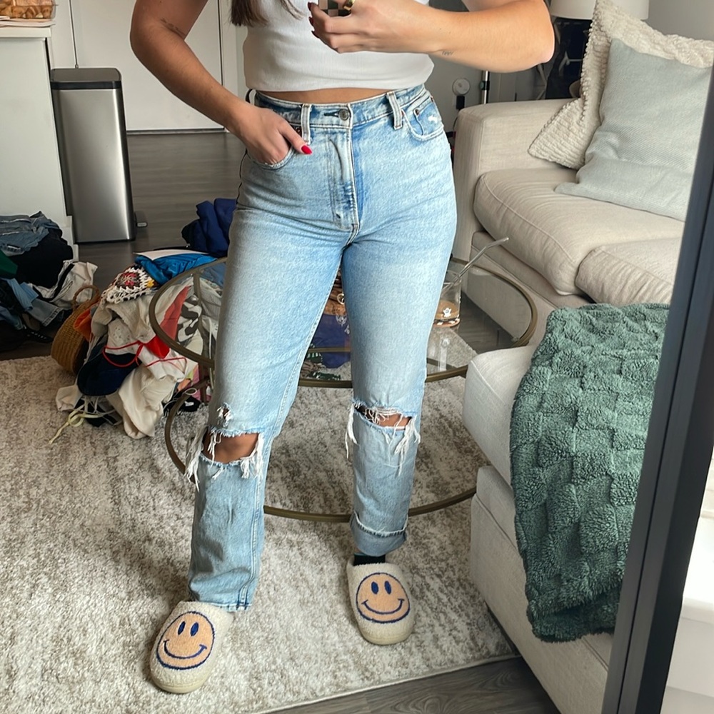 Abercrombie the 90s straight ultra high rise jeans